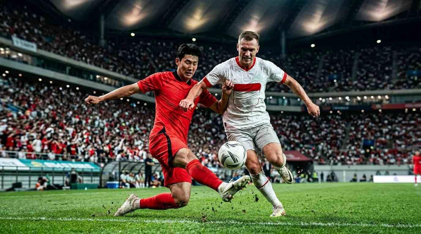 Corea del Sur y Chequia disputan un balón en un partido intenso del Mundial 2026.