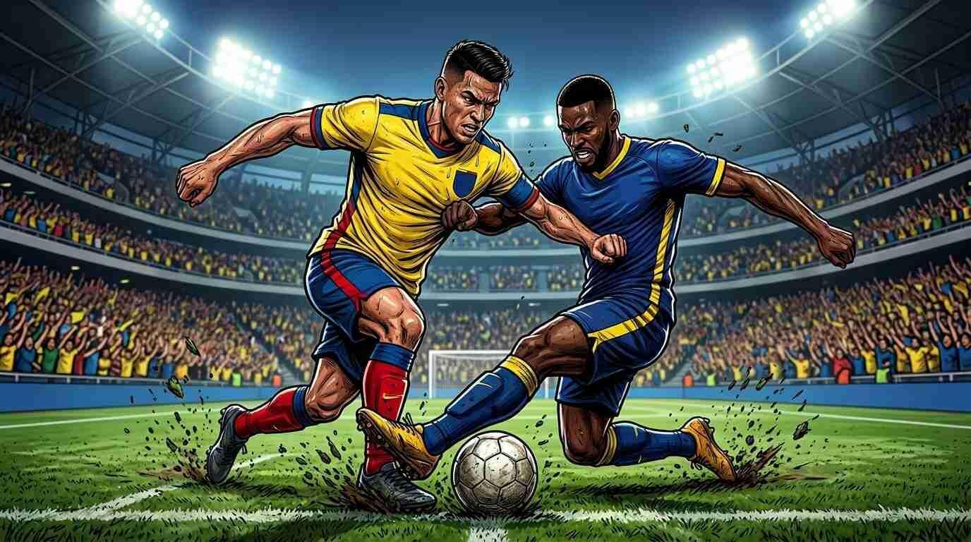 Jugadores de Ecuador y Curazao luchan por el balón en un vibrante duelo del Mundial 2026.