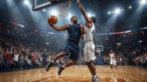 Jugadores disputan una jugada clave durante el Juego 3 de las Finales de la NBA.