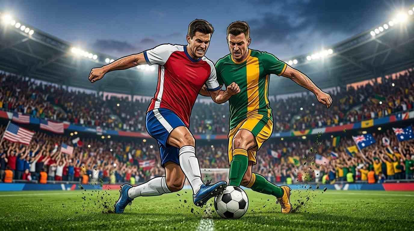 Estados Unidos y Australia disputan un intenso duelo en un estadio lleno durante el Mundial 2026.