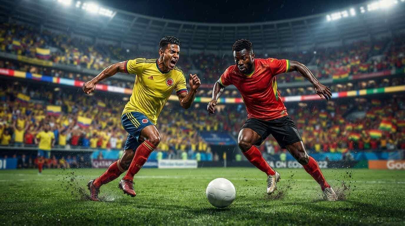 Colombia y Ghana disputan el balón en un intenso duelo del Mundial FIFA 2026.