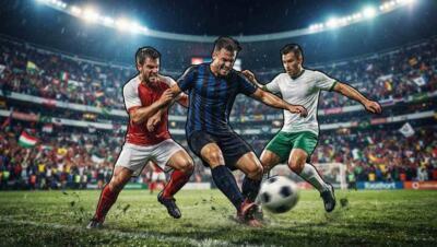 Jugadores disputan el balón en un estadio lleno durante el Mundial 2026.