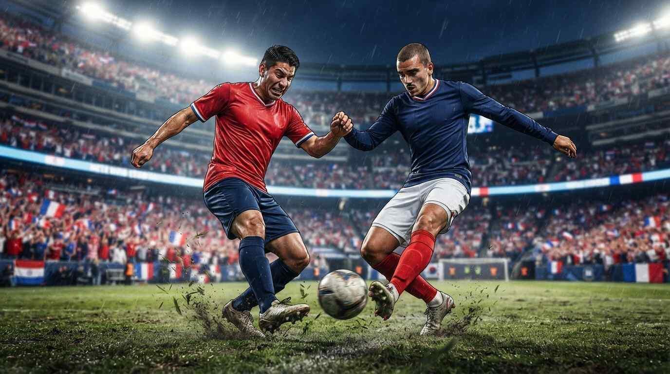Paraguay y Francia disputan el balón en un intenso duelo del Mundial FIFA 2026.